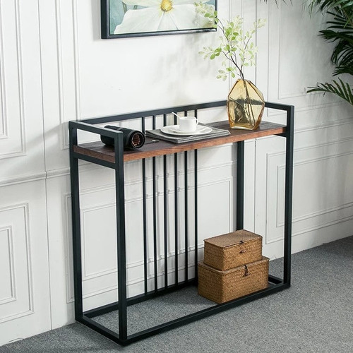 خرید اقساطی میز کنسول مینیمال مدرن از جنس فلز و چوب - مدل C301