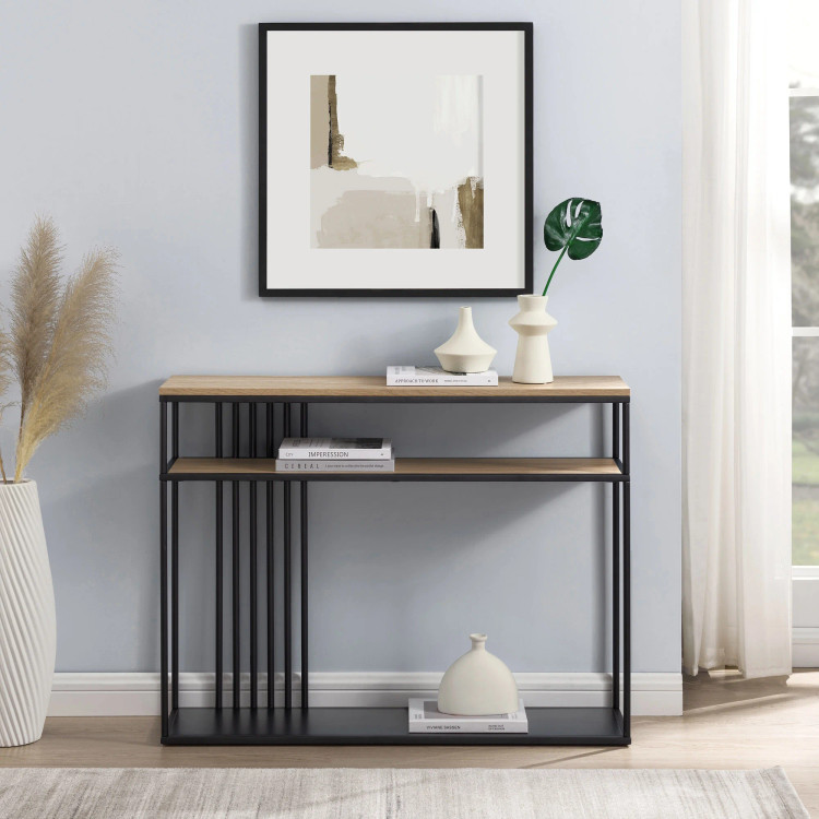 فروش قسطی کنسول مینیمال مدرن از جنس فلز و چوب - مدل C201